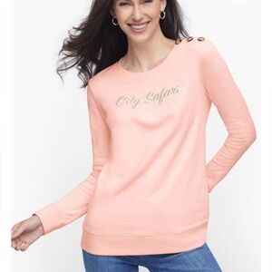 Talbots “City Safari” Pink Sweatshirt Size S